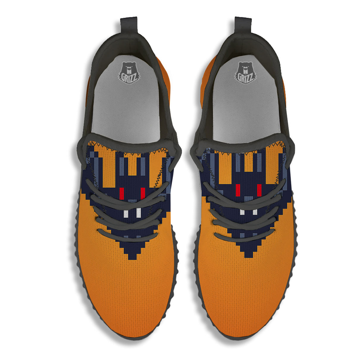 Halloween Bat 8-Bit Pixel Print Black Walking Shoes-grizzshop