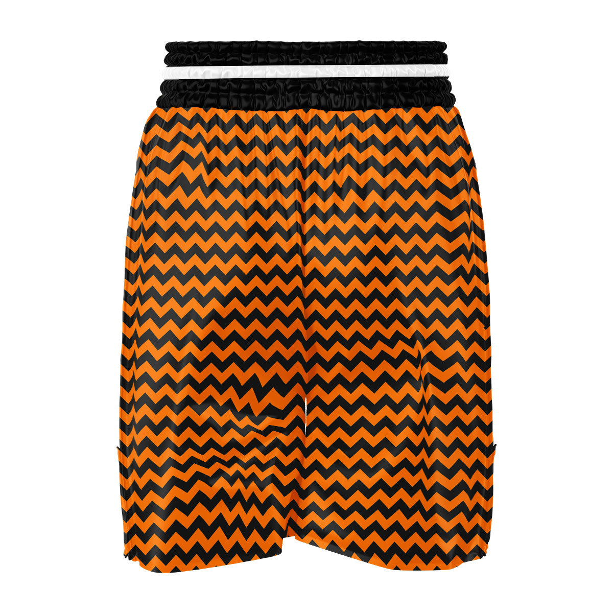 Halloween Chevron Orange Print Pattern Boxing Shorts-grizzshop