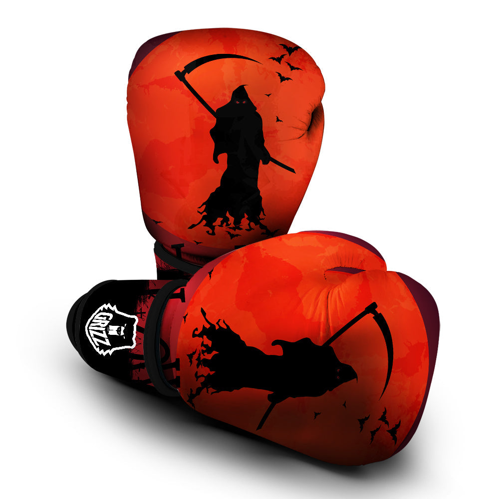 Halloween Grim Reaper Print Boxing Gloves-grizzshop