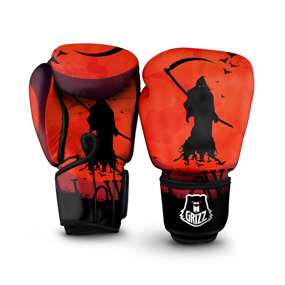 Halloween Grim Reaper Print Boxing Gloves-grizzshop