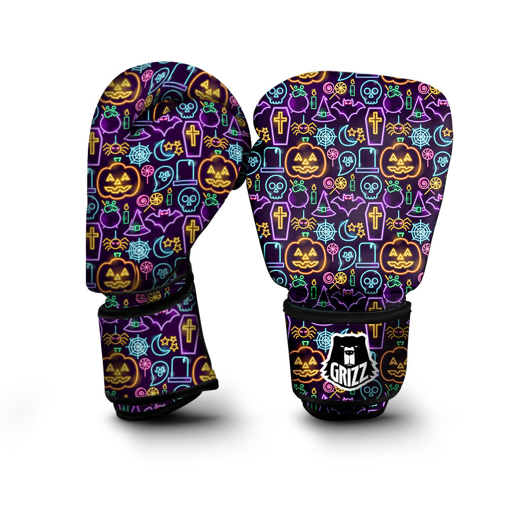 Halloween Neon Cute Print Pattern Boxing Gloves-grizzshop