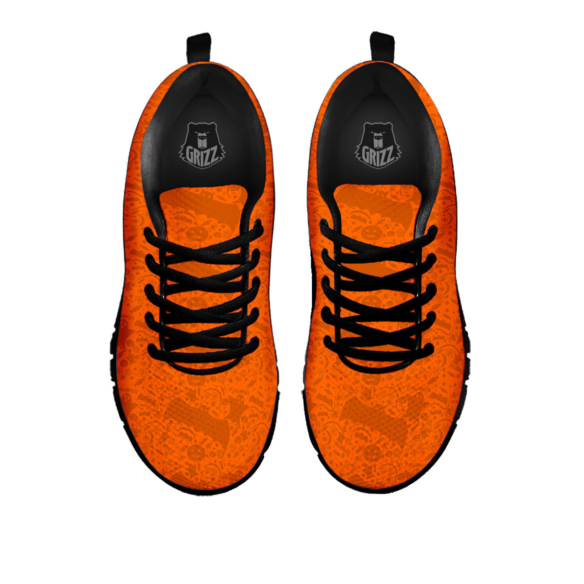 Halloween Orange Print Pattern Black Sneaker-grizzshop