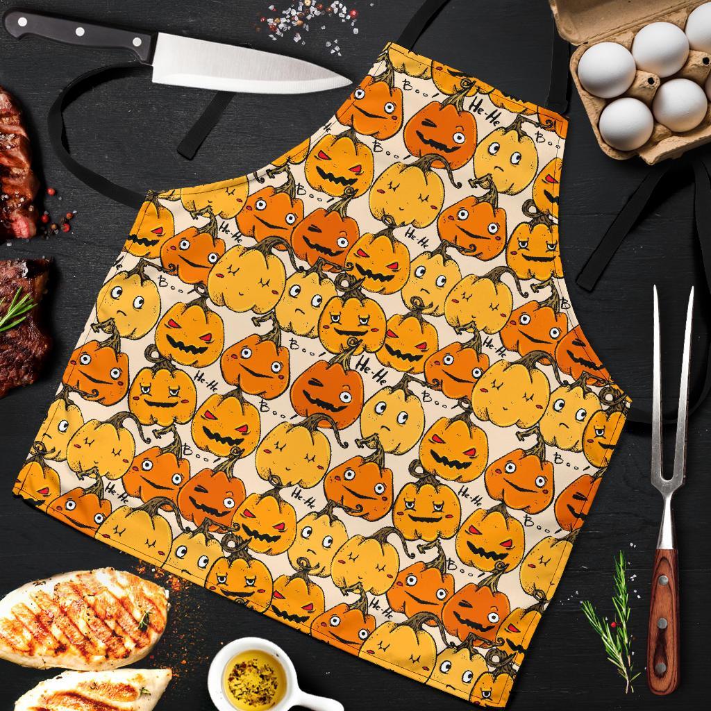 Halloween Pumpkin Pattern Print Men's Apron-grizzshop