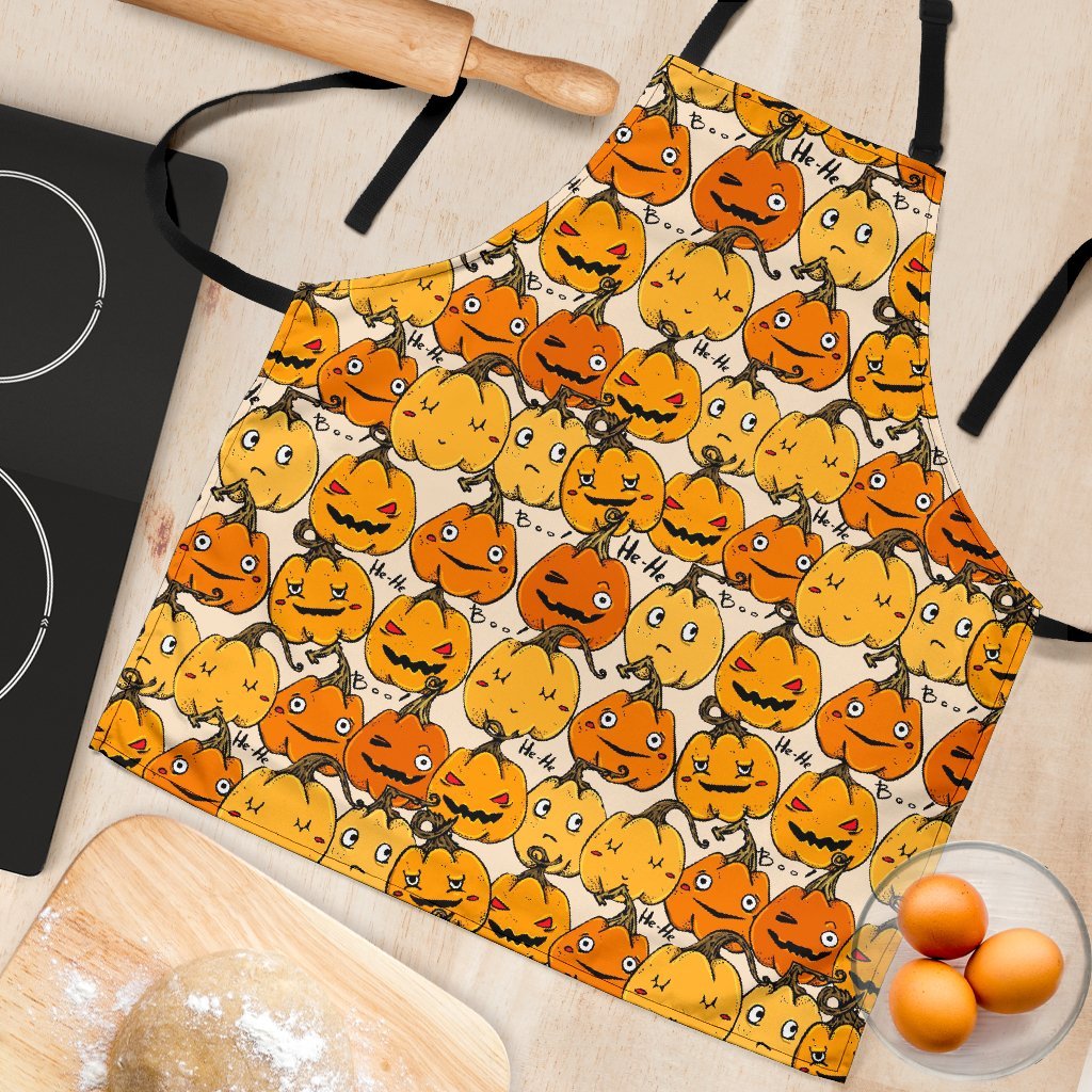 Halloween Pumpkin Pattern Print Women's Apron-grizzshop