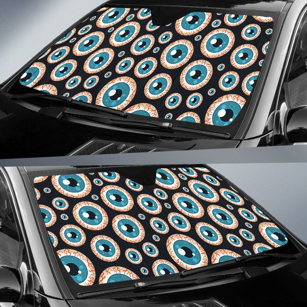 Halloween Zombie Eyes Pattern Print Car Sun Shade-grizzshop
