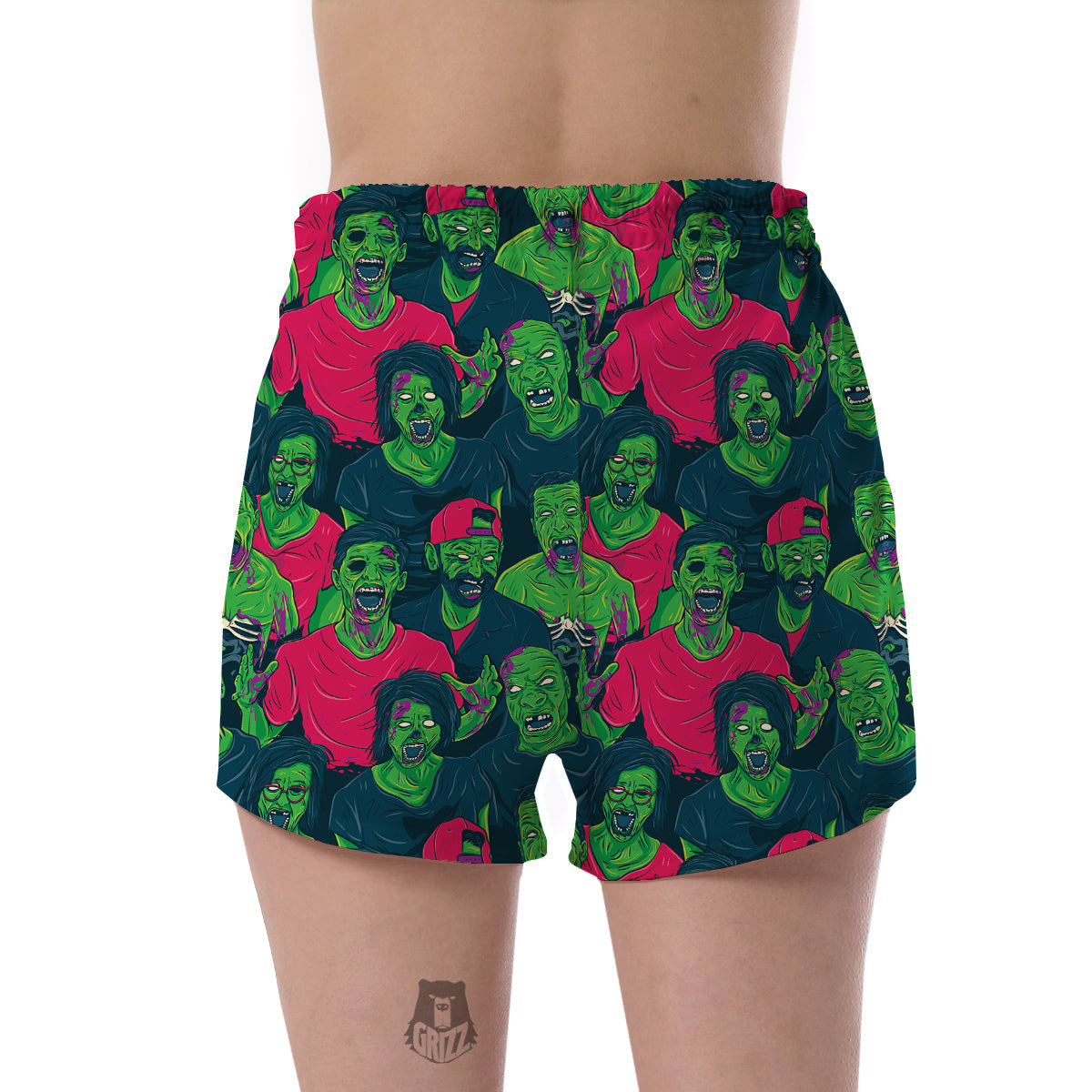 Halloween Zombie Pattern Print Women's Shorts-grizzshop