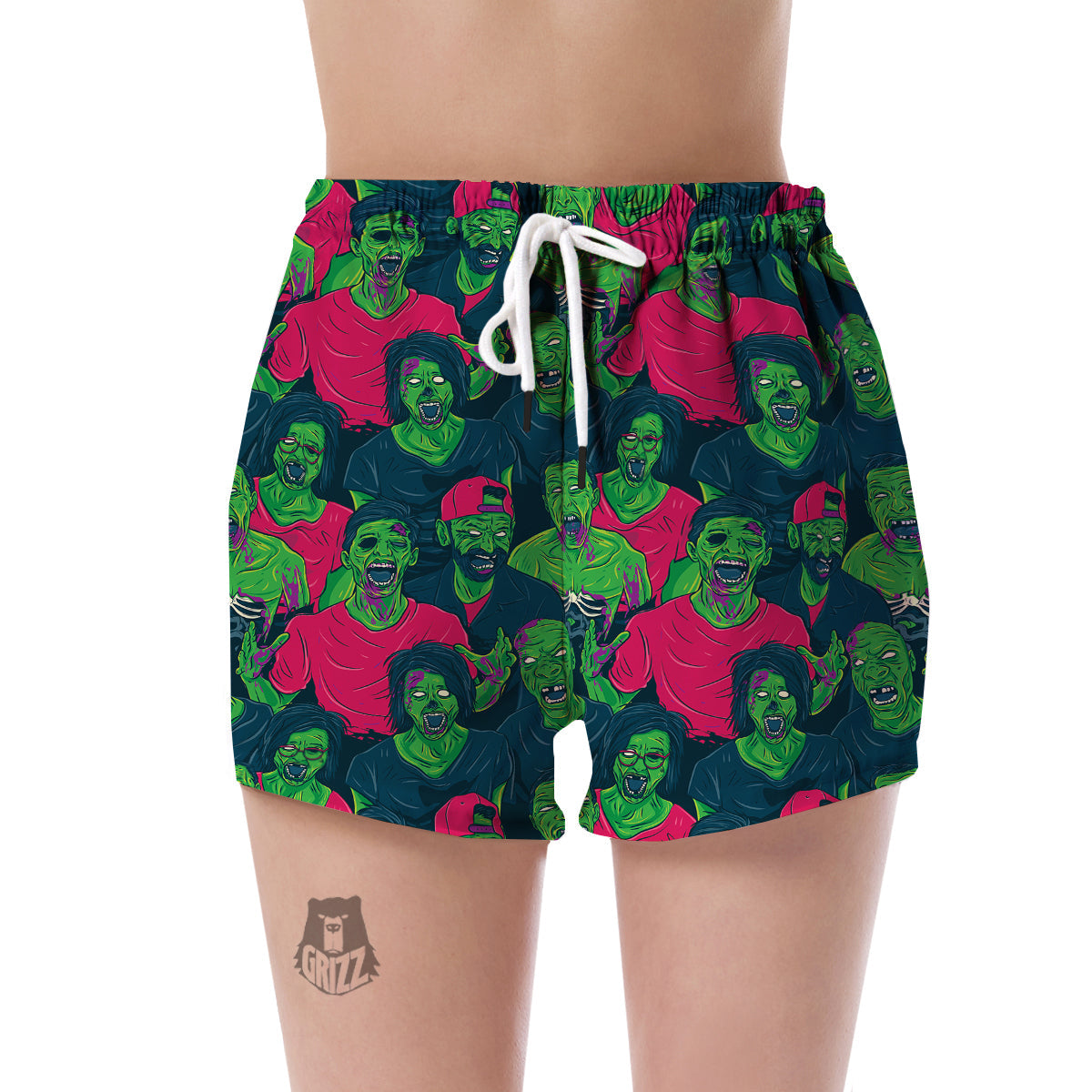 Halloween Zombie Pattern Print Women's Shorts-grizzshop