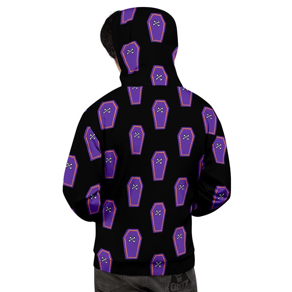 Halloween Coffin Purple Print Pattern Men's Hoodie-grizzshop