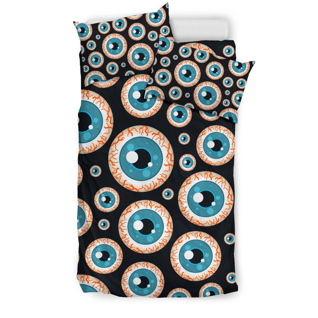 Halloween Zombie Eyes Pattern Print Duvet Cover Bedding Set-grizzshop