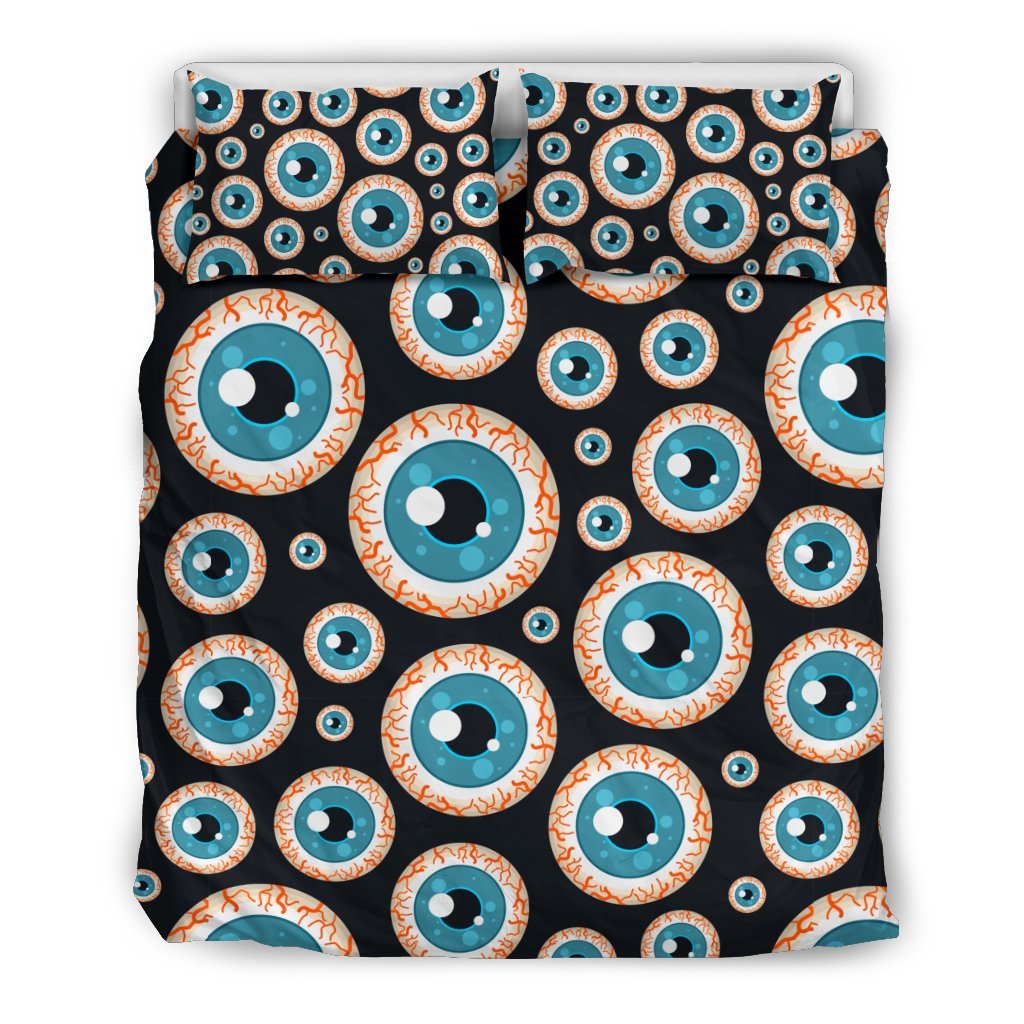Halloween Zombie Eyes Pattern Print Duvet Cover Bedding Set-grizzshop