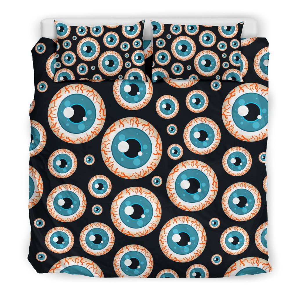 Halloween Zombie Eyes Pattern Print Duvet Cover Bedding Set-grizzshop