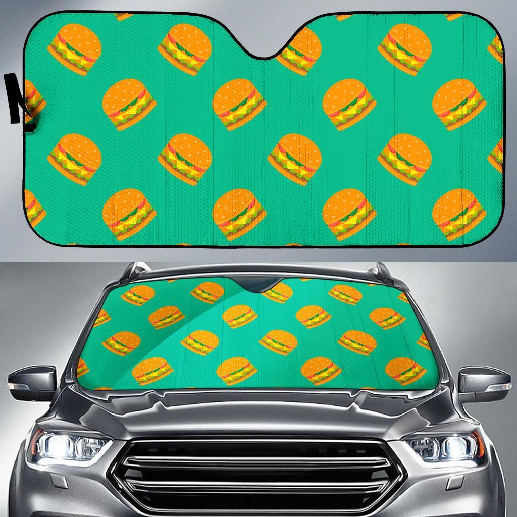 Hamburger Pastel Pattern Print Car Sun Shade-grizzshop