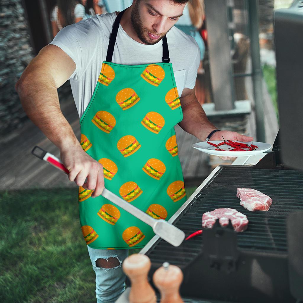 Hamburger Pastel Pattern Print Men's Apron-grizzshop