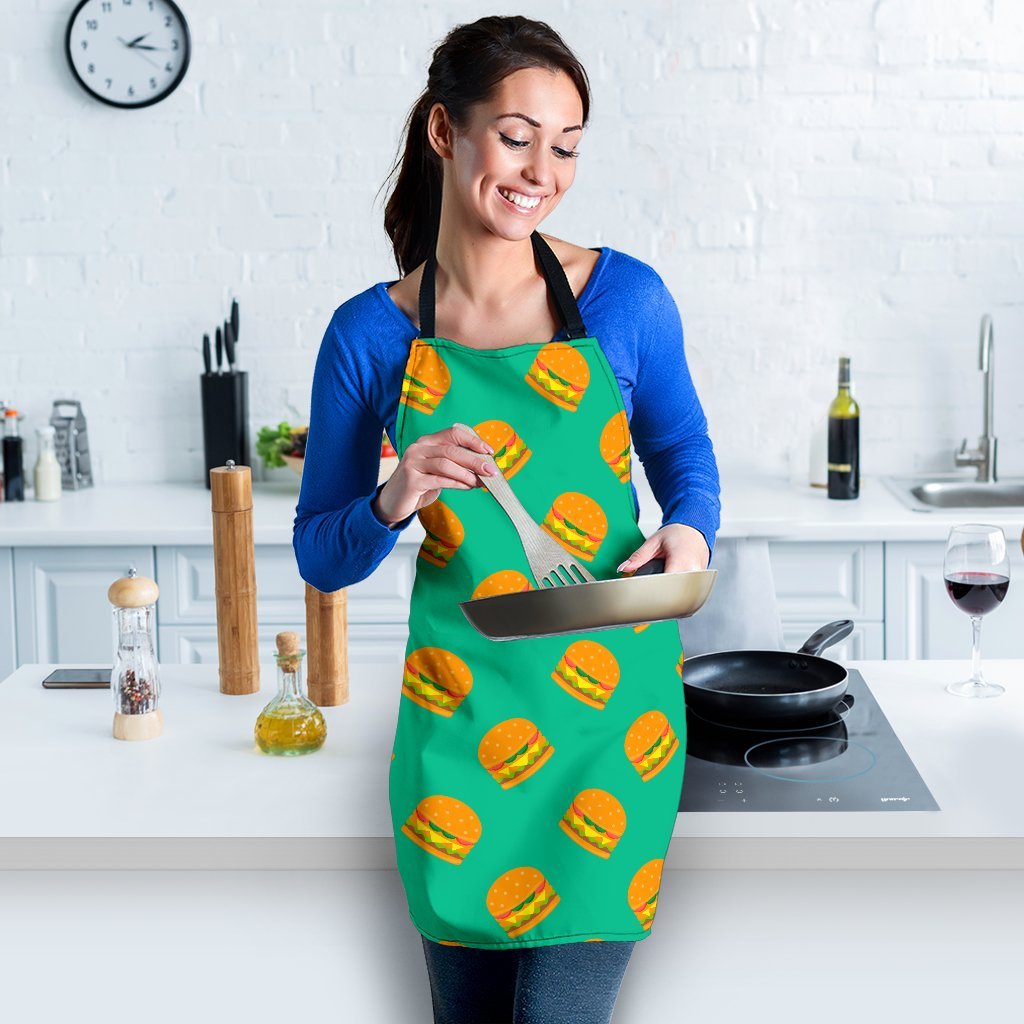 Hamburger Pastel Pattern Print Women's Apron-grizzshop