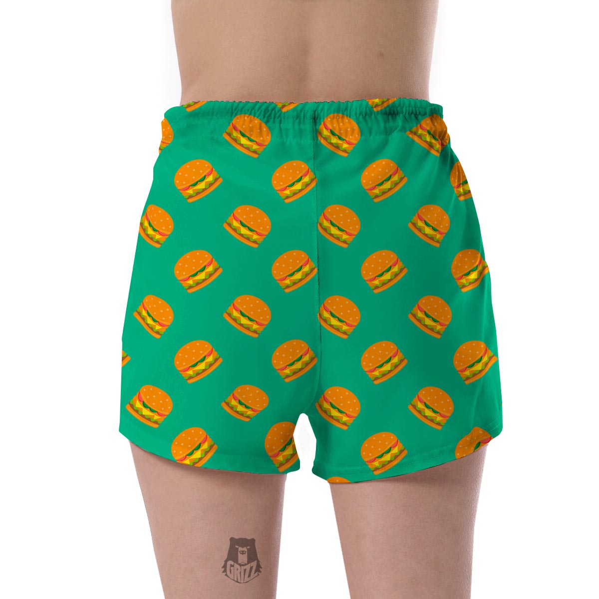 Hamburger Pastel Pattern Print Women's Shorts-grizzshop