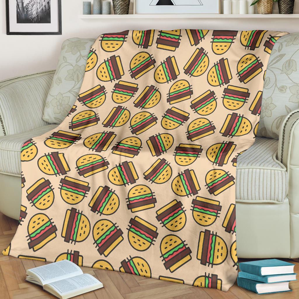 Hamburger Pattern Print Blanket-grizzshop
