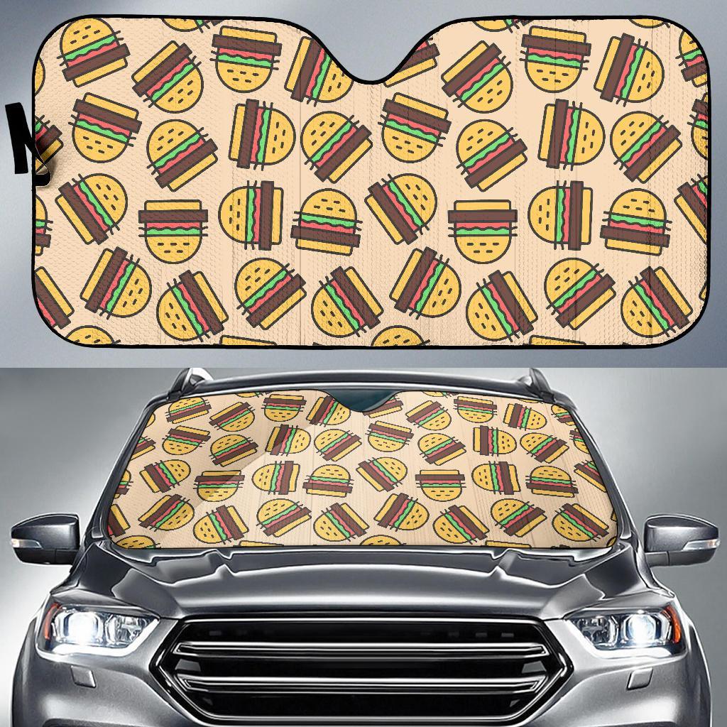 Hamburger Pattern Print Car Sun Shade-grizzshop