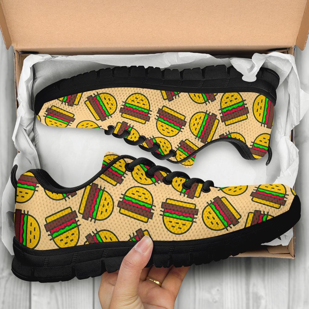 Hamburger Pattern Print Sneaker Shoes For Men Women-grizzshop