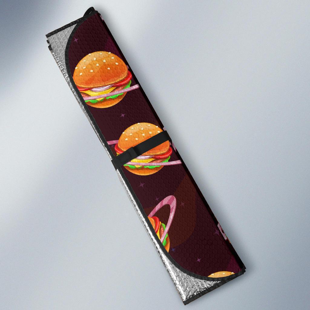 Hamburger Planet Pattern Print Car Sun Shade-grizzshop