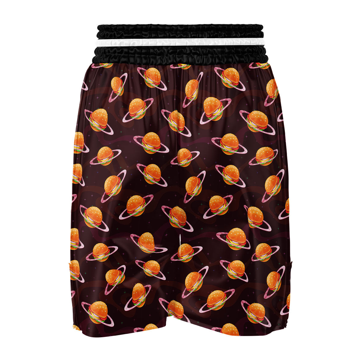 Hamburger Planet Print Pattern Boxing Shorts-grizzshop