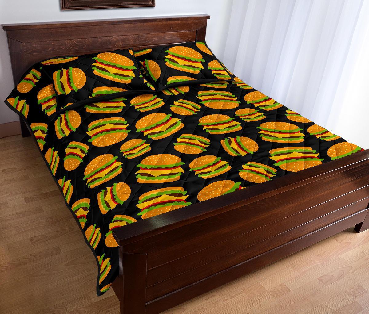 Hamburger Print Pattern Bed Set Quilt-grizzshop