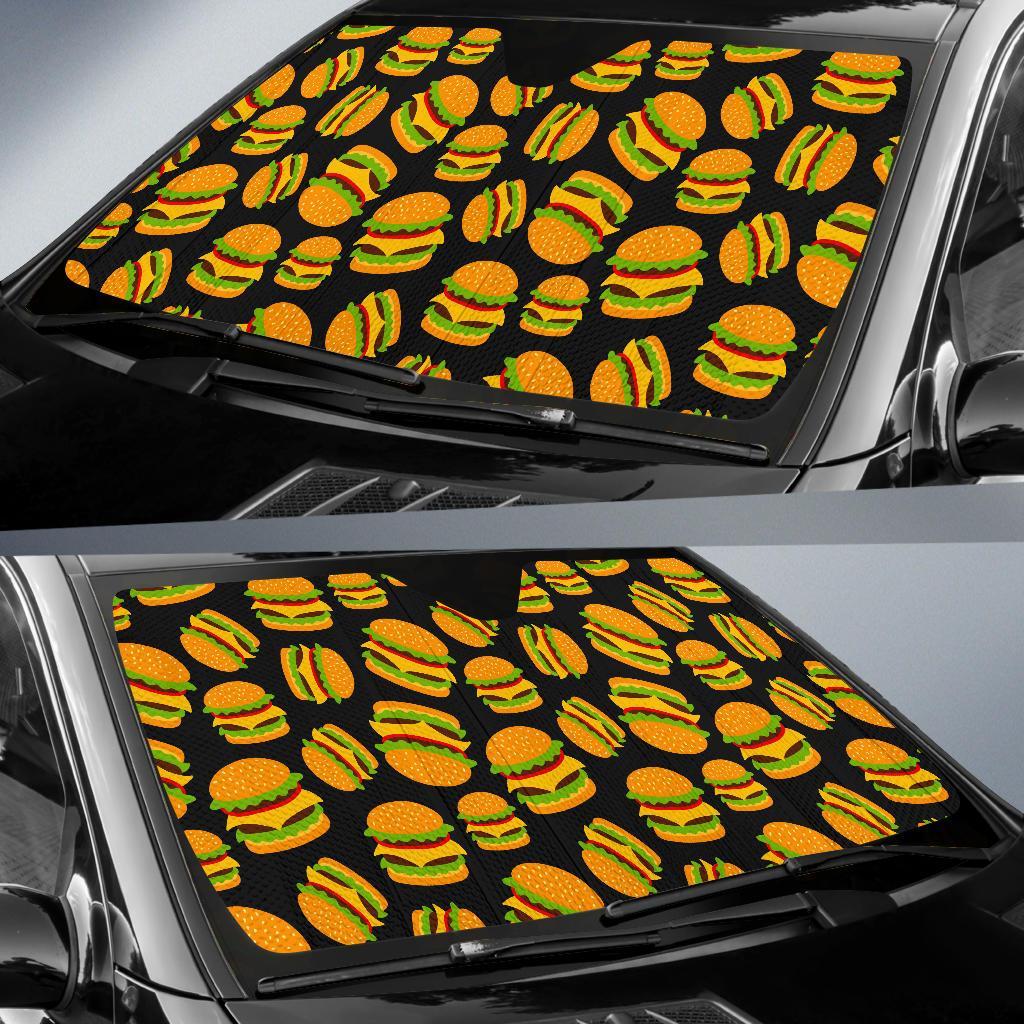 Hamburger Print Pattern Car Sun Shade-grizzshop