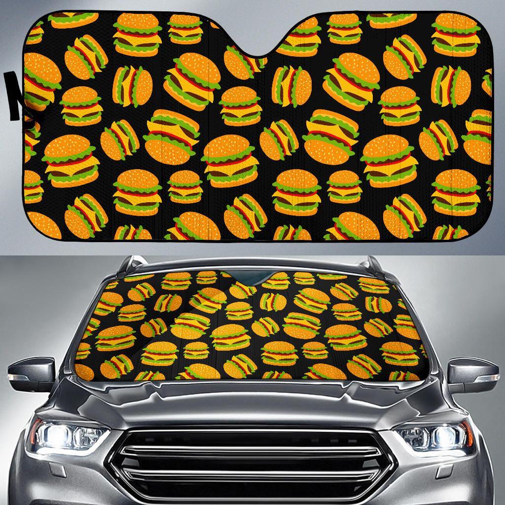Hamburger Print Pattern Car Sun Shade-grizzshop