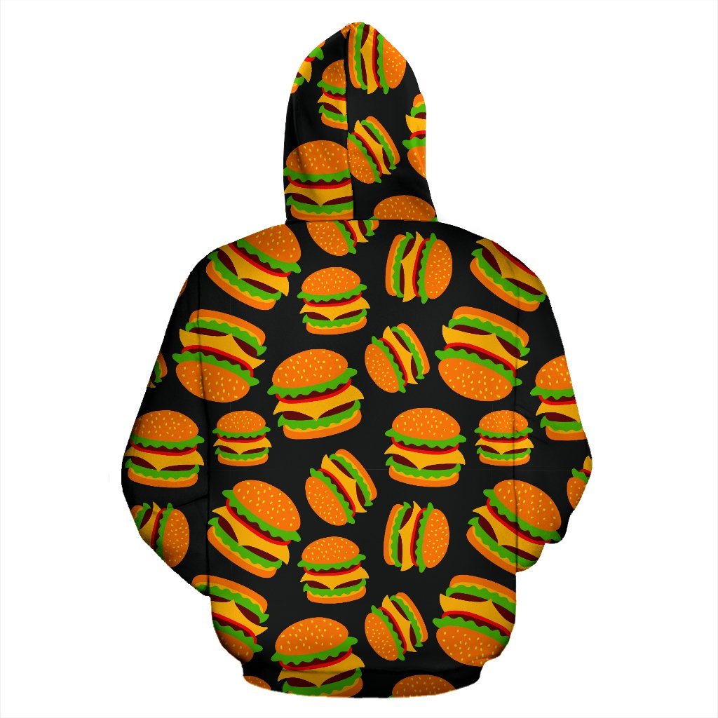 Hamburger Print Pattern Men Women Pullover Hoodie-grizzshop
