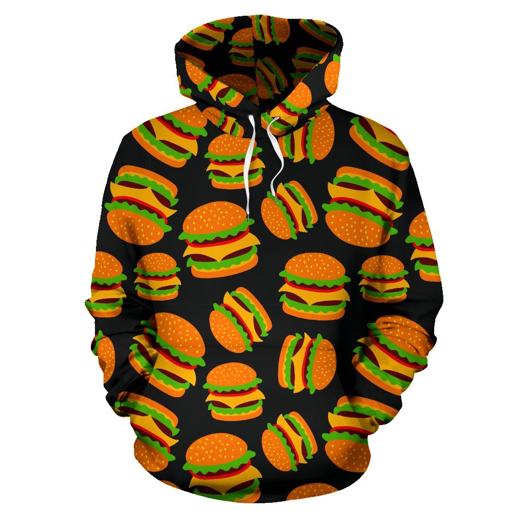 Hamburger Print Pattern Men Women Pullover Hoodie-grizzshop