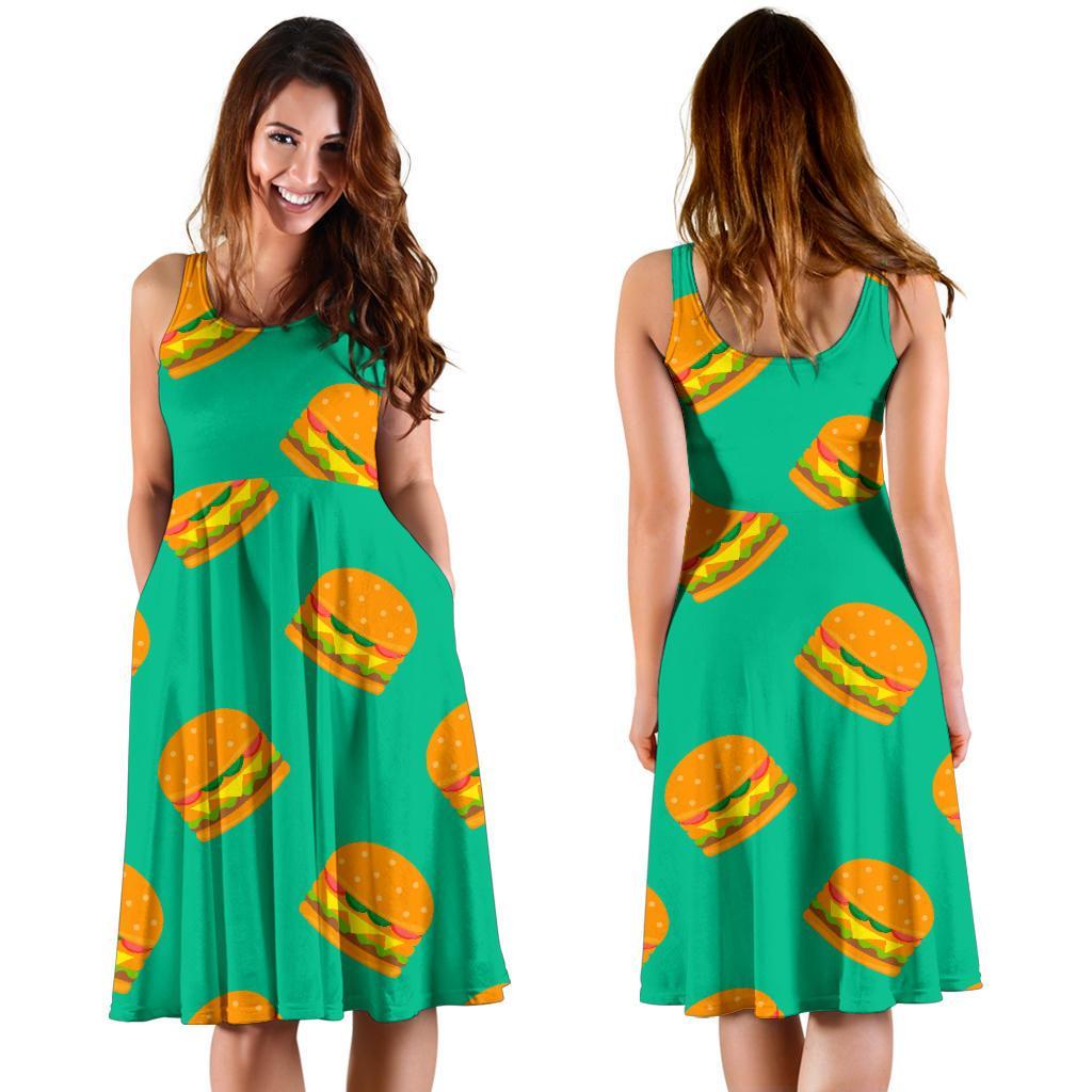 Hamburger Pastel Pattern Print Dress-grizzshop