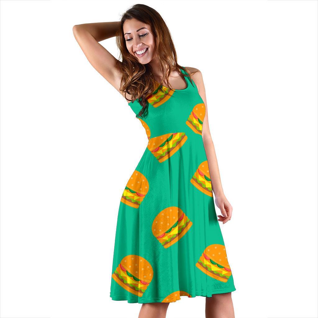 Hamburger Pastel Pattern Print Dress-grizzshop