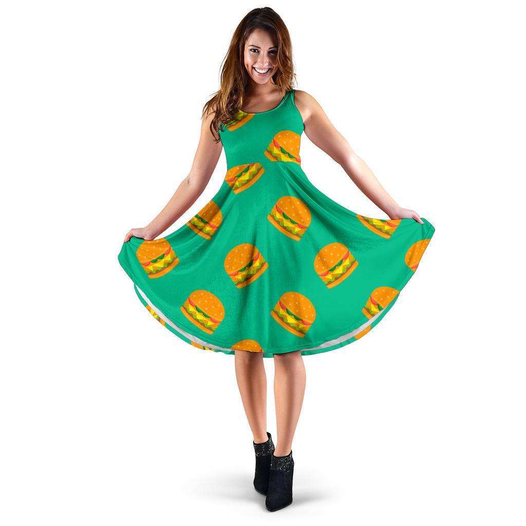 Hamburger Pastel Pattern Print Dress-grizzshop
