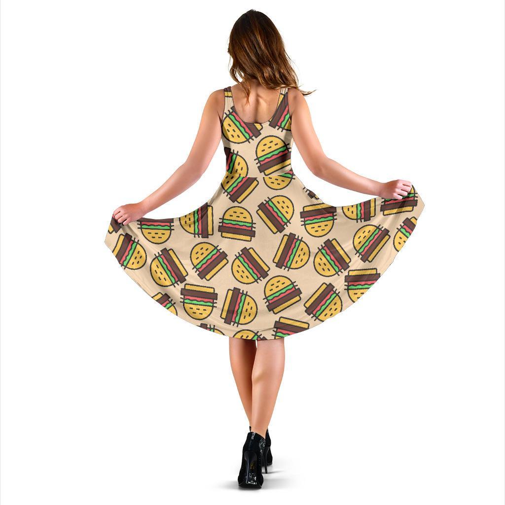 Hamburger Pattern Print Dress-grizzshop