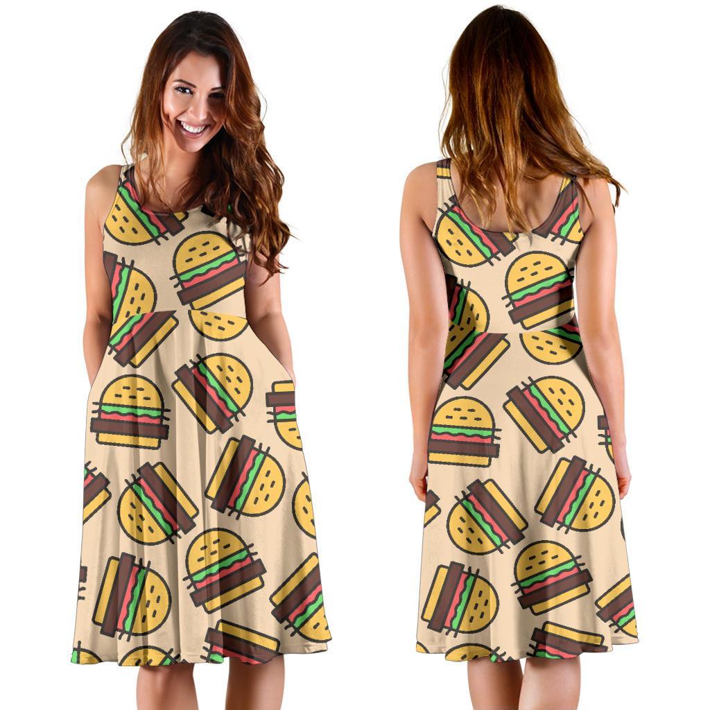 Hamburger Pattern Print Dress-grizzshop