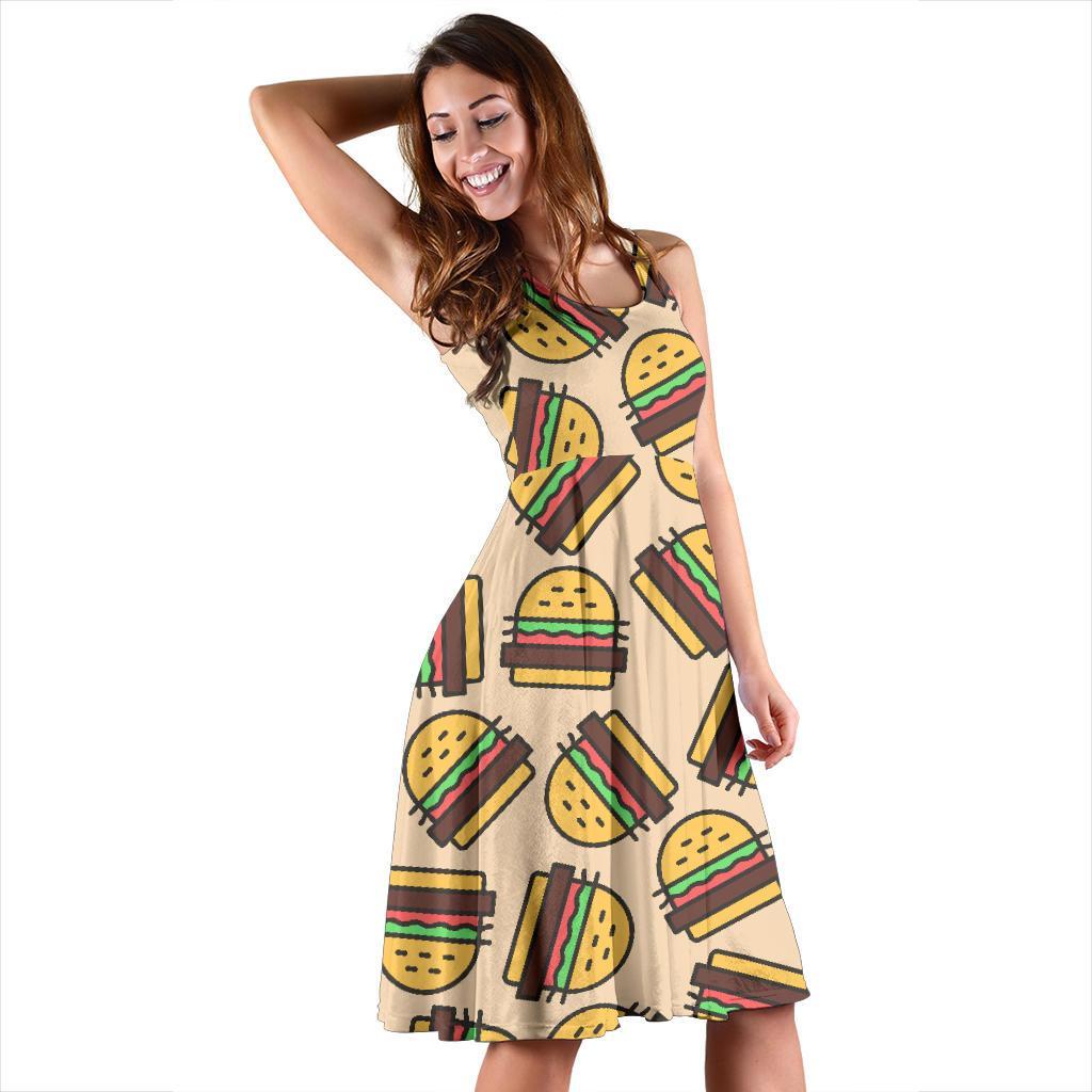 Hamburger Pattern Print Dress-grizzshop