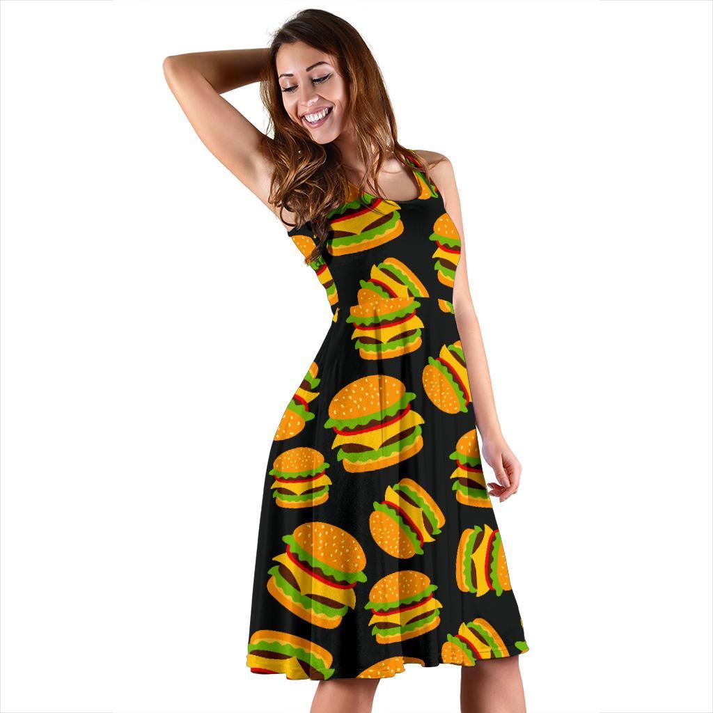 Hamburger Print Pattern Dress-grizzshop