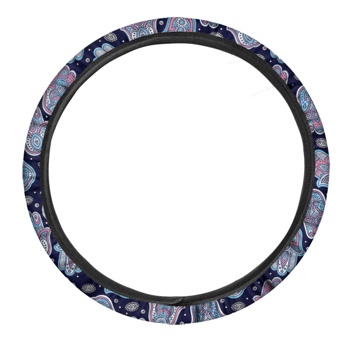 Hamsa Boho Print Pattern Car Steering Wheel Cover-grizzshop