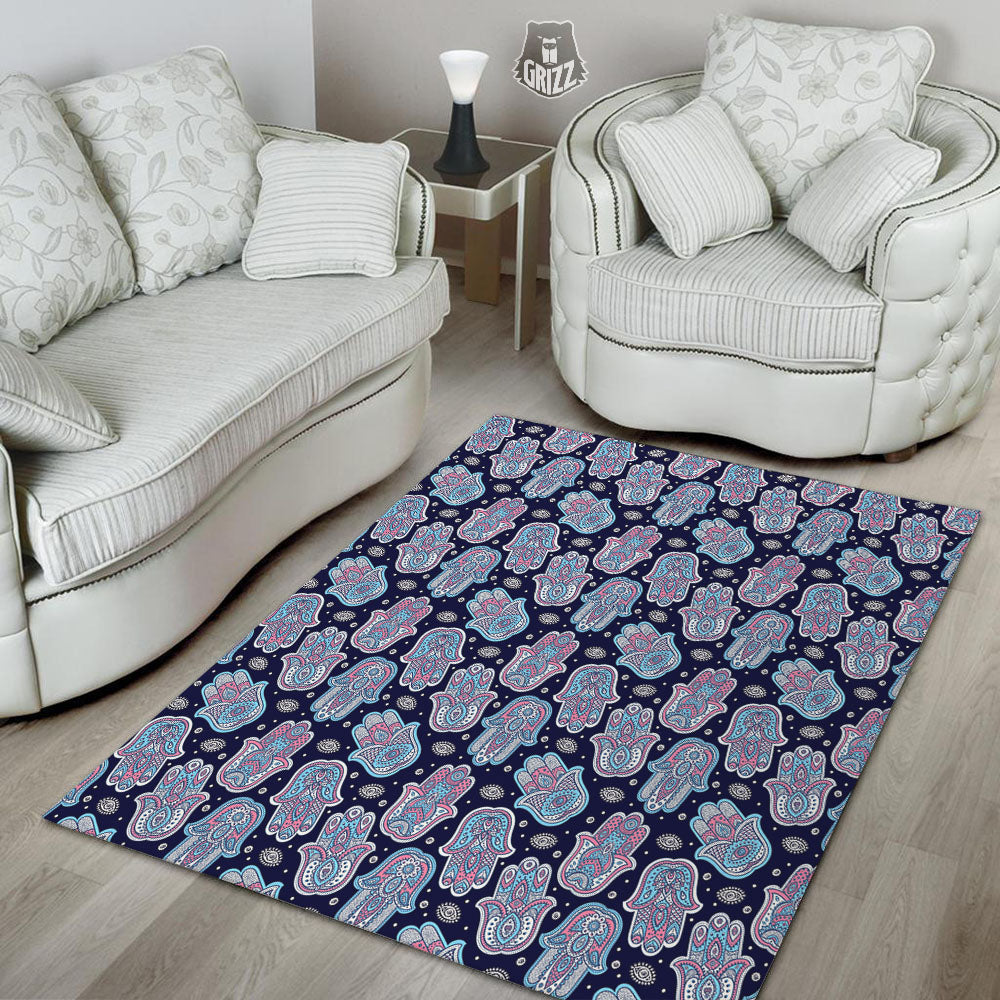 Hamsa Boho Print Pattern Floor Mat-grizzshop