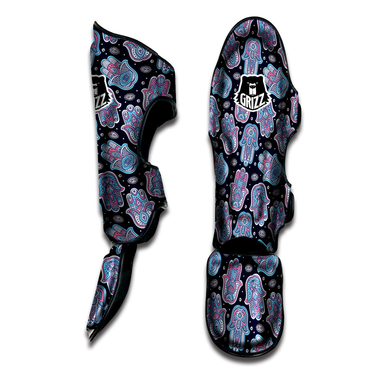 Hamsa Boho Print Pattern Muay Thai Shin Guards-grizzshop