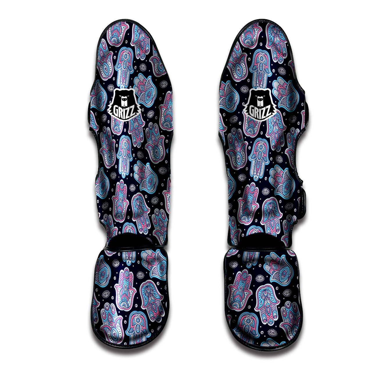 Hamsa Boho Print Pattern Muay Thai Shin Guards-grizzshop