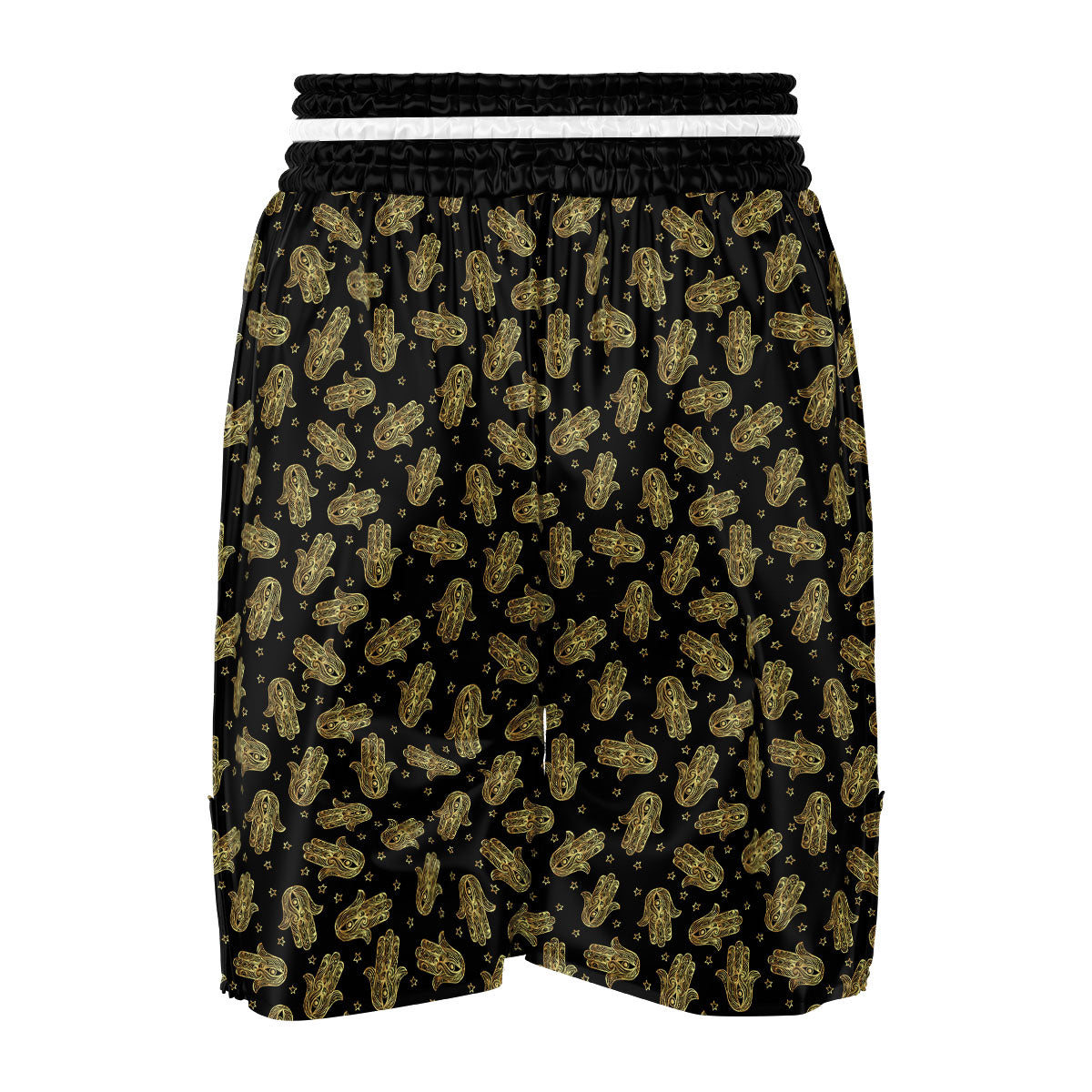 Hamsa Gold Print Pattern Boxing Shorts-grizzshop