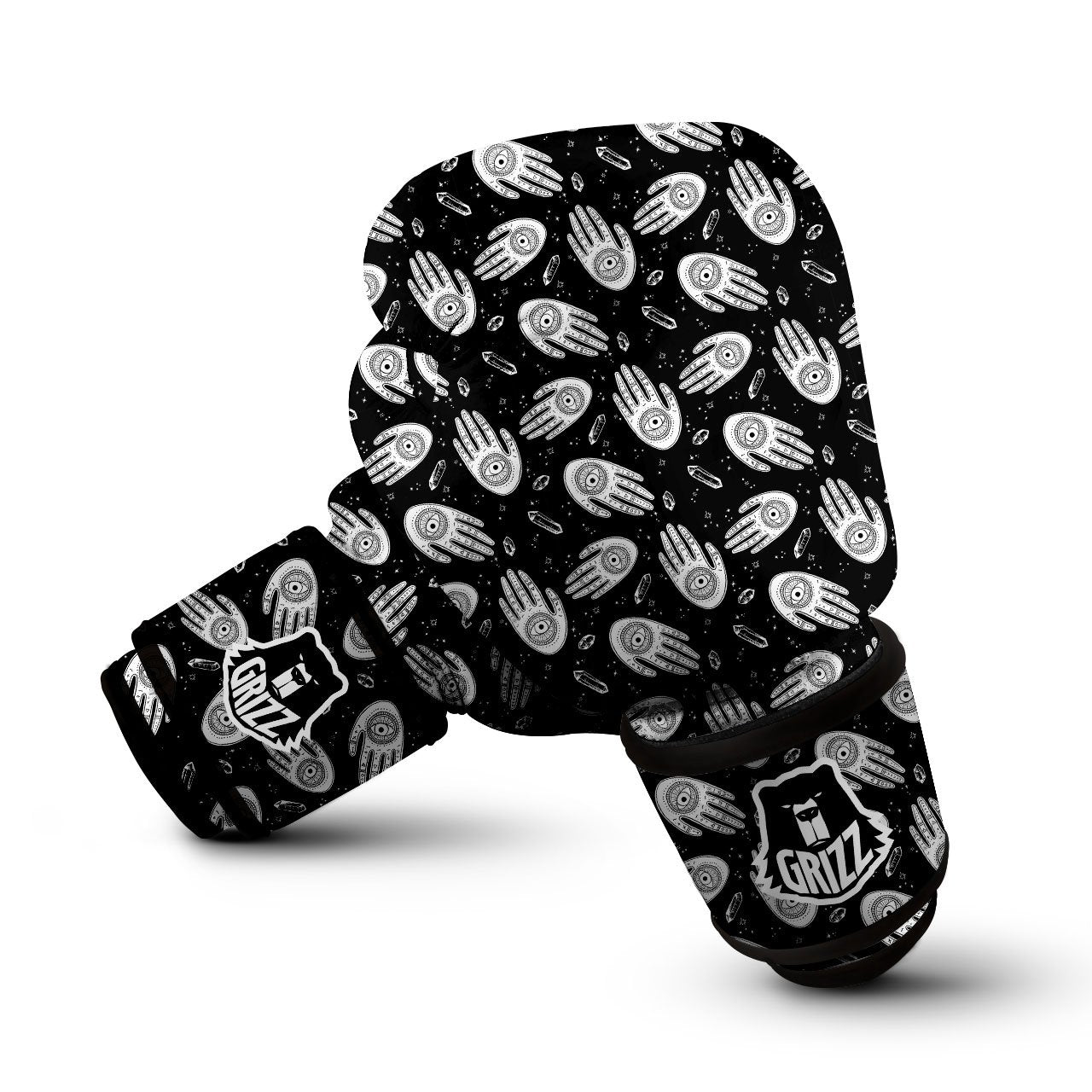 Hamsa Symbol Print Pattern Boxing Gloves-grizzshop