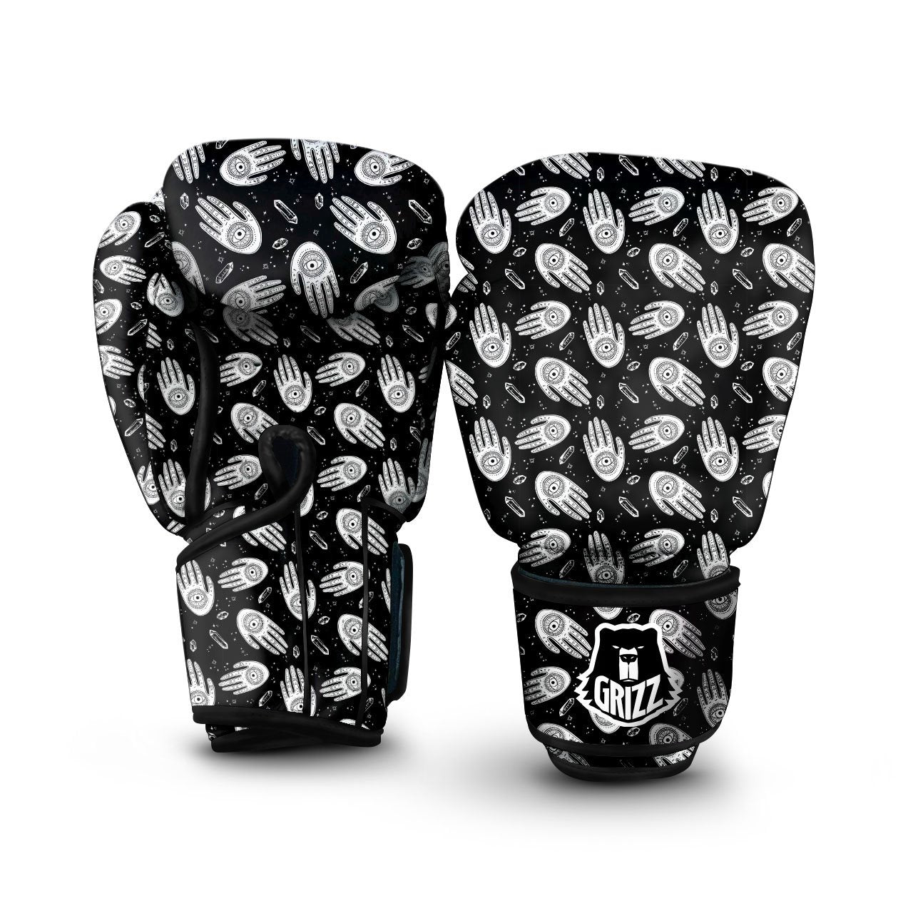 Hamsa Symbol Print Pattern Boxing Gloves-grizzshop
