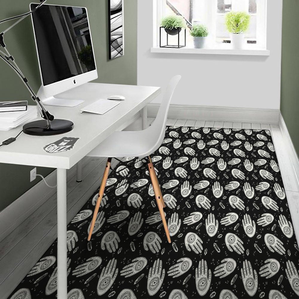 Hamsa Symbol Print Pattern Floor Mat-grizzshop