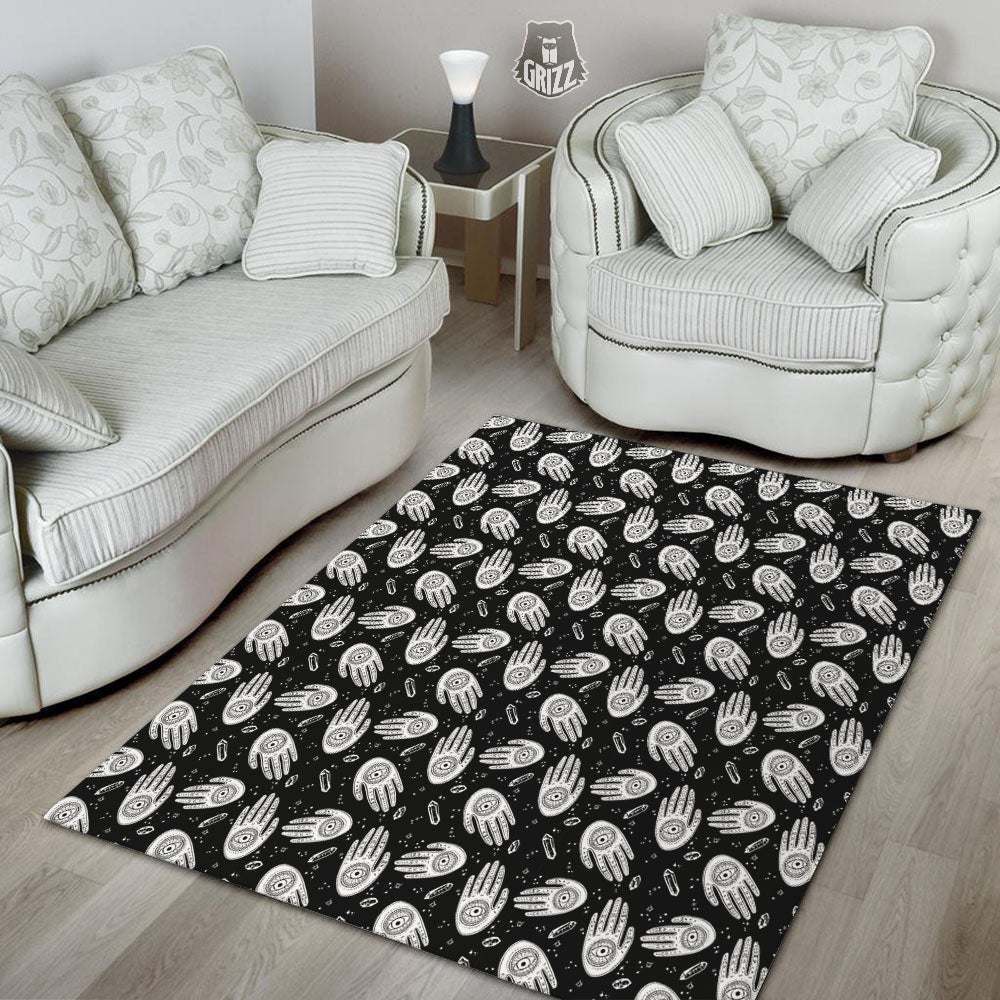 Hamsa Symbol Print Pattern Floor Mat-grizzshop