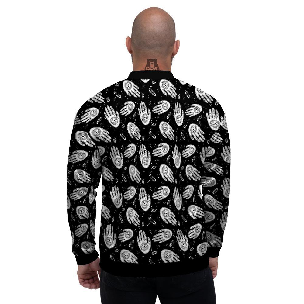 Hamsa Symbol Print Pattern Men's Bomber Jacket-grizzshop