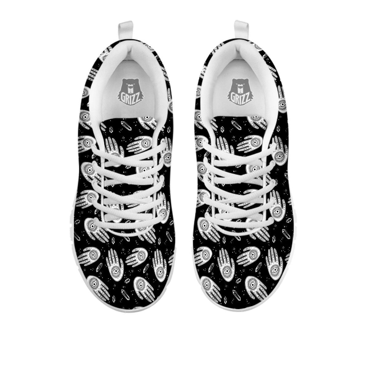 Hamsa Symbol Print Pattern White Sneaker-grizzshop