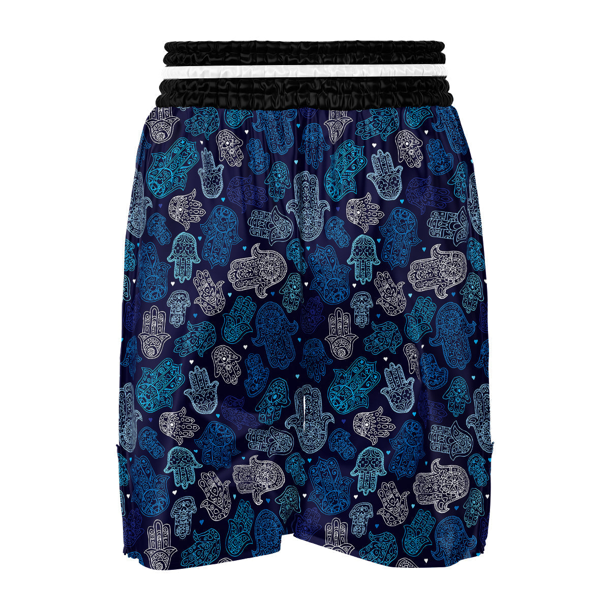 Hamsa Turquoise Print Pattern Boxing Shorts-grizzshop