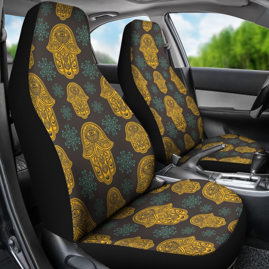 Hamsa Evil Eye Print Pattern Universal Fit Car Seat Cover-grizzshop