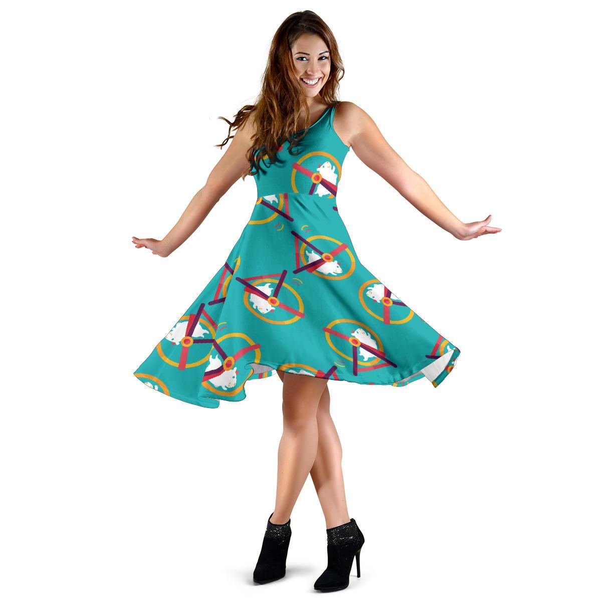 Hamster Pattern Print Dress-grizzshop